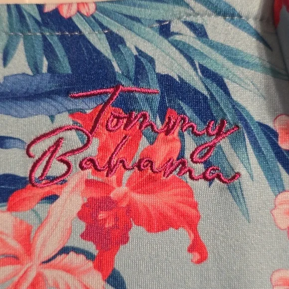 Tommy Bahama Dress Girls 4T Toddler Blue Multi Tiered Puff Sleeve Logo Tropical - Picture 5 of 9
